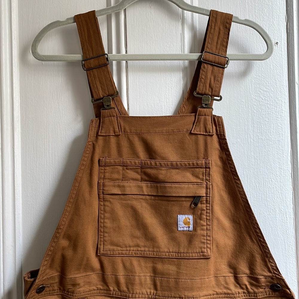 Carhartt Rust Brown Short Overalls - Picture 2 of 4